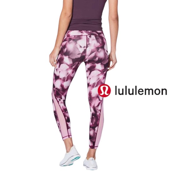 Lululemon Train Times Blush Blossom Alpine White Candy Pink Leggings - Picture 1 of 16